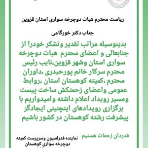 تقدیر نماینده فدراسیون از هیات